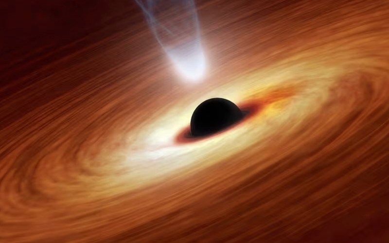 Художественное изображение сверхмассивной черной дыры вроде той, что находится в центре Млечного Пути.