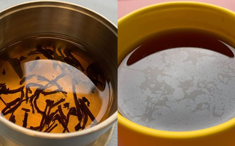 Масляная пленка, которая иногда образуется на поверхности чая.