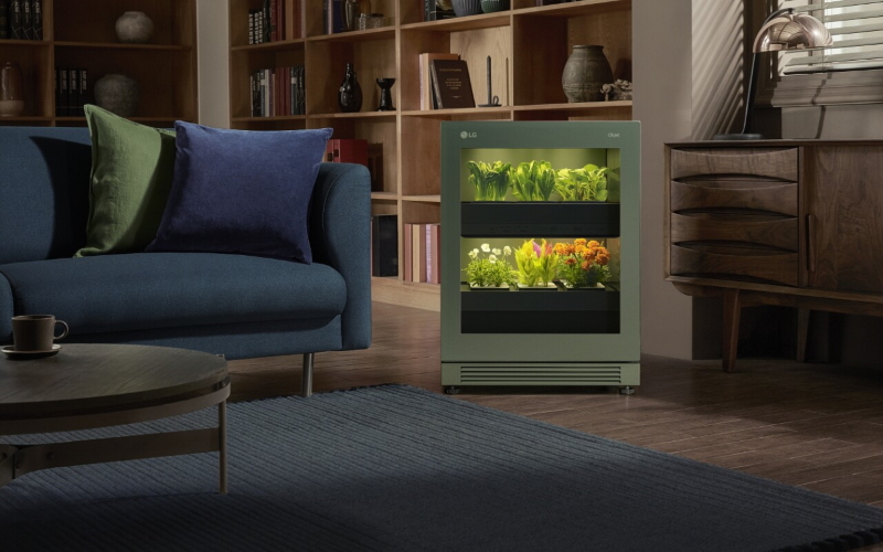 Последнее интеллектуальное устройство LG приносит в гостиную автоматизированный участок для выращивания овощей.