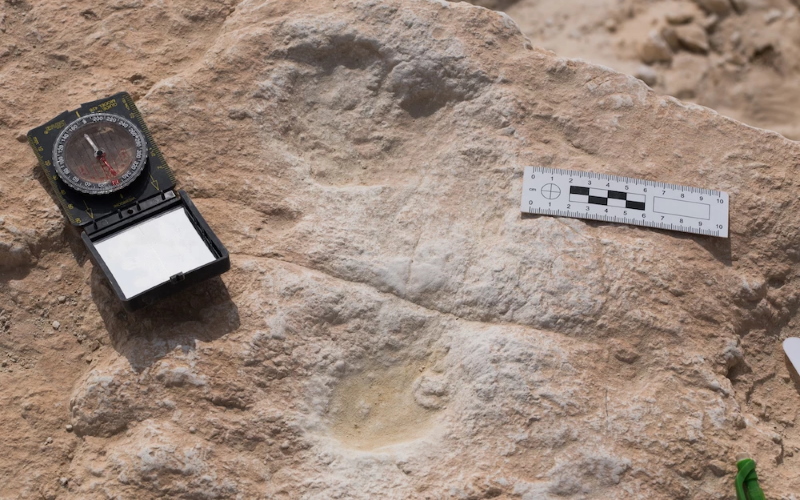 Некоторые окаменелые следы обнаружены в Саудовской Аравии.