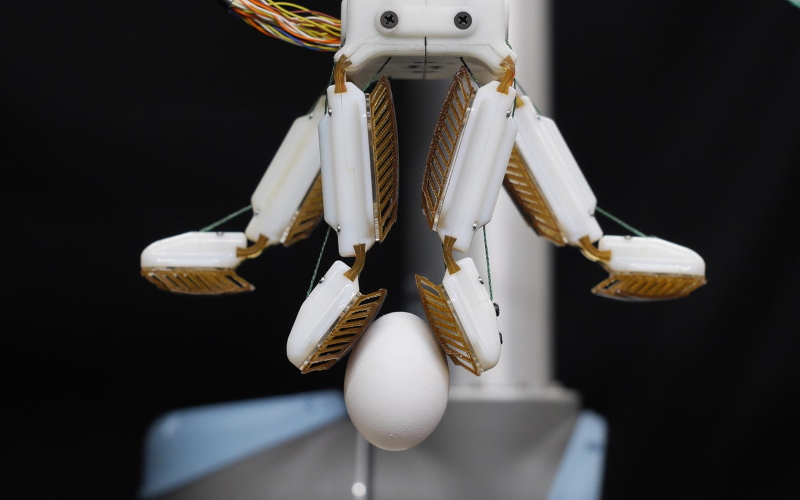 Хотя роботизированная рука FarmHand может надежно захватывать сырое яйцо, не повреждая его, она также может поднимать угловую шлифовальную машину.
