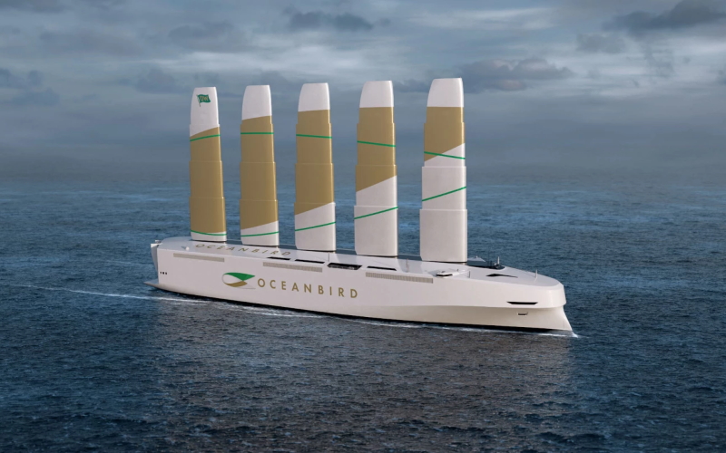 Огромные 80-метровые паруса Oceanbird сокращают выбросы грузовых судов на 90%.