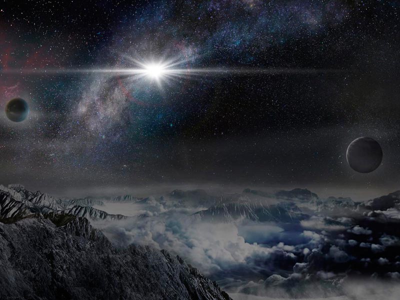 Впечатления художника от ​сверхновой ASASSN-15lh, как это могло выглядеть это с расстояния в 10 тыс. световых лет.